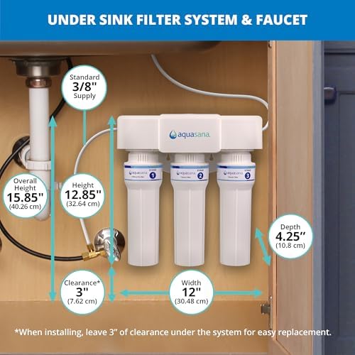 Aquasana Under Sink Water Filter | Claryum 3-Stage Max Flow | AQ-6300M-NF - Image 4