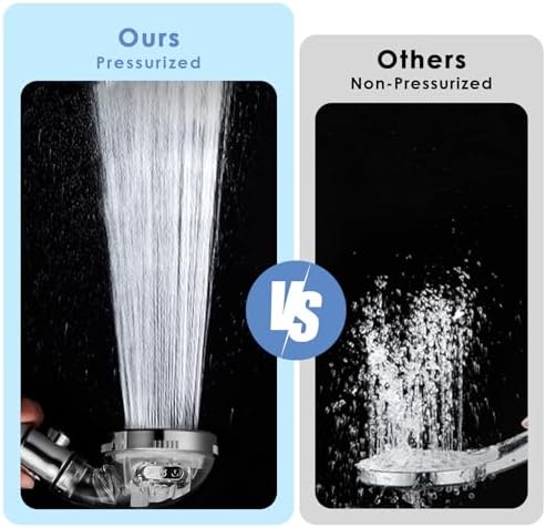 Vacto High Pressure Handheld Shower Head with Filter, Shower Head Kits with Hose and Bracket, Hard Water Softener Water Purifying Filtered Showerheads with Filter Beads - Image 4