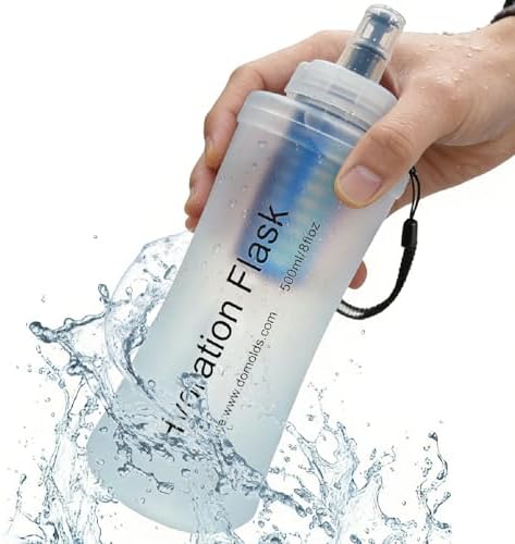 AXEN Collapsible Water Bottle with Filter for Hiking Travel, 500ml Clear by AXEN