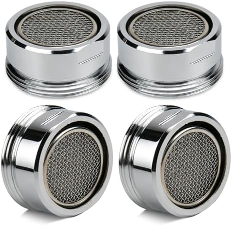 4Pcs Faucet Aerator Replacement, 15/16" 24mm Stainless Steel Rustproof High Flow Water Saving Sink Aerators M24 Male Thread, Universal Bathroom Kitchen Faucet Parts by YTkavq
