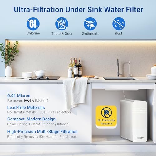 IceJoy TSU Ultra-Filtration Under Sink Water Filter System, 3-Stage Tankless Design with Smart Display, Under Sink Water Filter System - Image 3