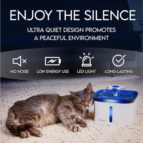 Veken Innovation Award Winner 95oz/2.8L Cat Water Fountain, C1 Classic - Image 6