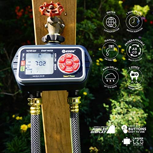 Eden 93412 Programmable Digital Water Timer 2-Zone, Compatible with Wireless Soil Moisture Sensor - Image 4