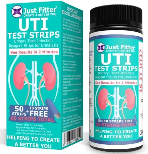 UTI Test Strips for Women – Fast and Accurate UTI Test Kit for Leukocytes & Nitrites – Home Urine Test Strips for Urinary Tract Infection – 60 Count by JustFitter