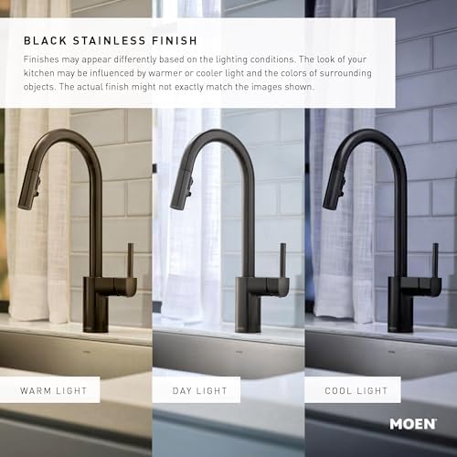 Moen 7565BLS Align One-Handle Modern Kitchen Pulldown Faucet with Reflex and Power Clean Spray Technology, Spot Resist Black Stainless - Image 3