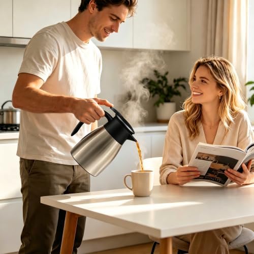 Thermal Coffee Carafe for Keeping Hot – 34OZ Insulated Small Coffee Pot - Image 2