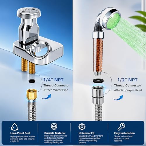 Socila LED Sprayer Head Color Changing for Shampoo bowl, Salon Shampoo Bowl Spray Head High Pressure, auto color-changing, Filter By Stones For Dry & frizz Hair - Image 5