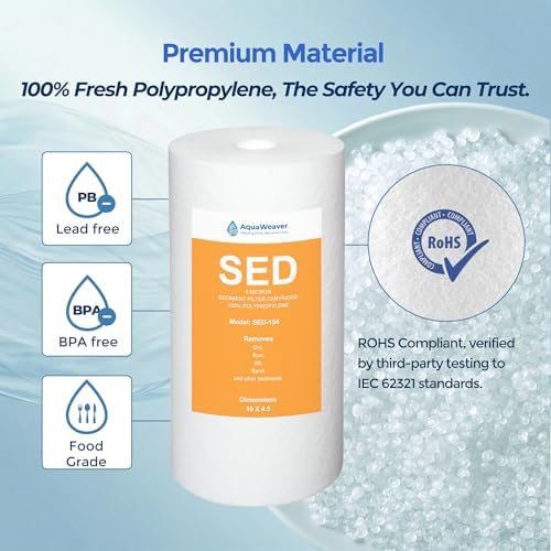 5 Micron 10 x 4.5 Whole House Water Filter Replacement, 4-Pack - Image 3