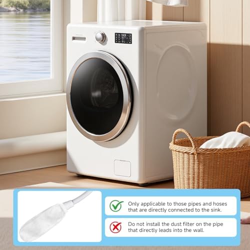 Lint Catcher for Washing Machine, 8-Piece Nylon Mesh Lint Traps with 24 Pcs Cable Ties, Washing Drain Hose Filter for Discharge Hoses, Universal Fits All Laundry Machines - Image 6