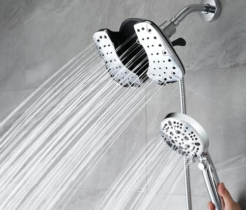 INAVAMZ Rain Shower Head with Filtered Handheld Spray Combo Chrome 1.8 GPM by INAVAMZ