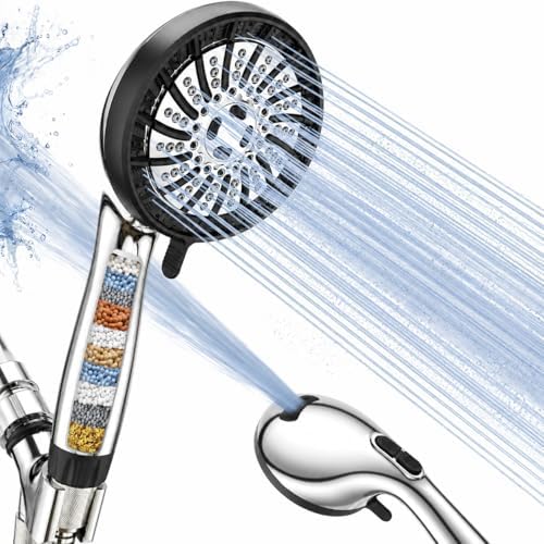Filtered Shower Head with Handheld,High Pressure Shower Heads with Filters by Sipaote