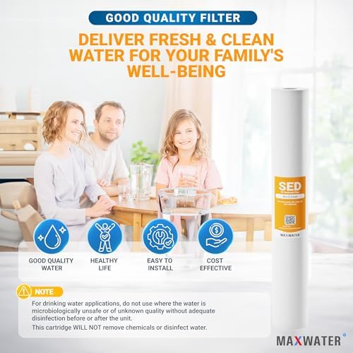 Max Water Slim Blue 5 Micron 20 inch x 2.5 inch Whole House Melt-Blown Polypropylene Sediment Water Filter Replacement Cartridge (Pack of 25) - Image 7