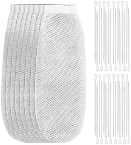 Lint Catcher for Washing Machine, 8-Piece Nylon Mesh Lint Traps with 24 Pcs Cable Ties, Washing Drain Hose Filter for Discharge Hoses, Universal Fits All Laundry Machines by Nextpal