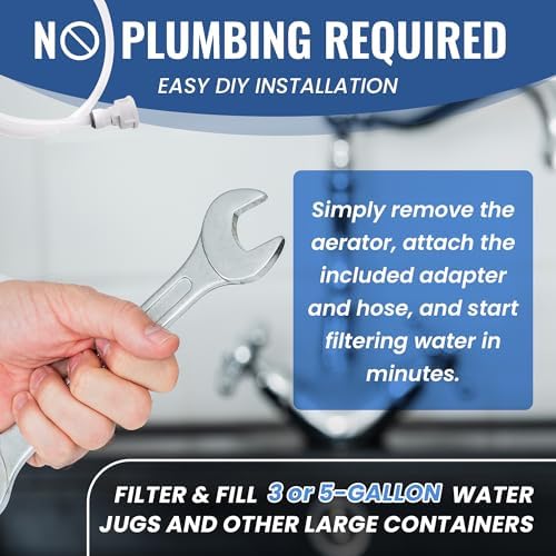 Water Filter Kit for 5 Gallon Jugs, Indoor/Outdoor Faucet Compatible - Image 3