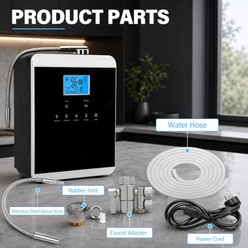 Peakur Alkaline Water Ionizer Machine for Home, 11 Titanium Plates, pH 3.5-10.5 Alkaline & Acidic Water, Up to -600mV ORP, 3 Filters 10000L Each, 7 Settings, LCD Touch Screen, Self-Cleaning - Image 3