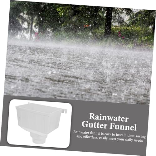 PVC Rain Gutter Diverter for Barrel, White Plastic Downspout Adapter - Image 2