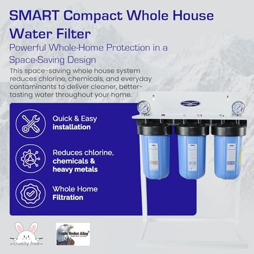 Crystal Quest Compact Whole House Water Filter, Smart Series (3-6 GPM | 1-2 People) with System Stand - Image 2