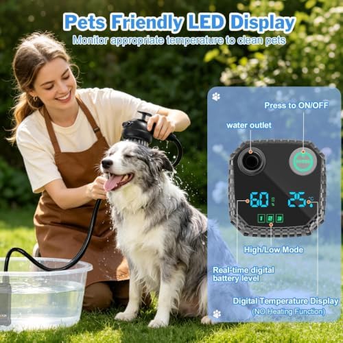 Rechargeable Portable Pet Shower Head Dog Bath Supplies for Indoor Outdoor - Image 2