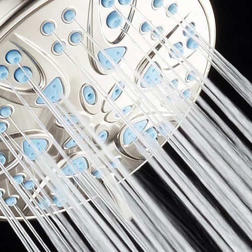 AquaDance Anti-Clog High-Pressure 6-Setting Hand with with Microban Nozzle Protection from Growth of Mold & Mildew for Stronger Shower! Aqua Blue Jets – 1.8 GPM - Image 5