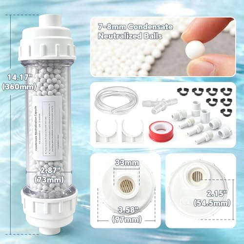 804000074 Condensate Neutralizer Kit Compatible with Rinnai Tankless Water Heater & Boiler, Acidic Condensate Neutralizer with Transparent Window, Prevents Pipe Corrosion, Replaces OEM 804000074 - Image 4