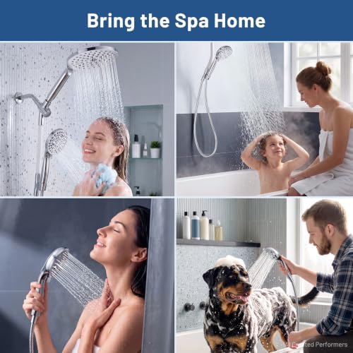 MakeFit Dual Rain Shower Head Combo with Handheld, High Pressure, 10 Modes - Image 4