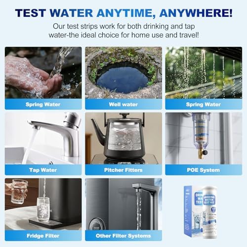 21-in-1 Home Drinking Water Testing Kit,145 Strips + 4 Bacteria Tests,Tap and Well Water Test Kit, Easy to Test and Read Home Test Strips for Hardness, Lead, Iron, Fluoride, pH, Copper and More - Image 7