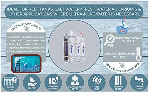 4 Stage Reverse Osmosis and Deionization (RO/DI) Portable Space Saver Water Purification System | Water Filtration System for Aquarium Filter Processes | 50 GPD - Image 3