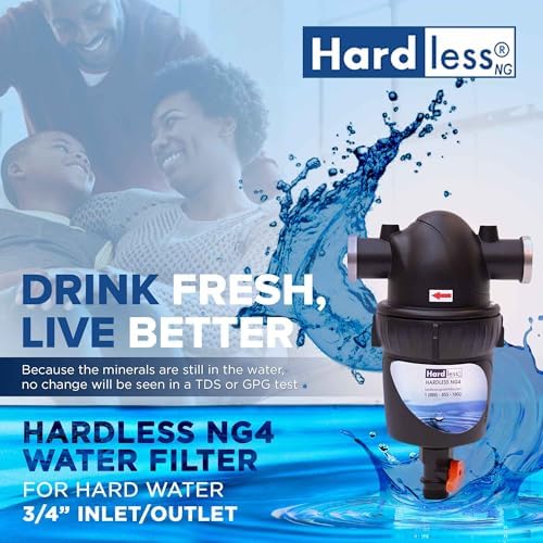 Hardless NG4 Whole House Water Filter- Salt-Free Alternative Softening Device- Reduces Limescale, Sediment & More - Compact, Easy to Install- Comes with 3/4" Inlet/Outlet- Home Water Filtration System - Image 2