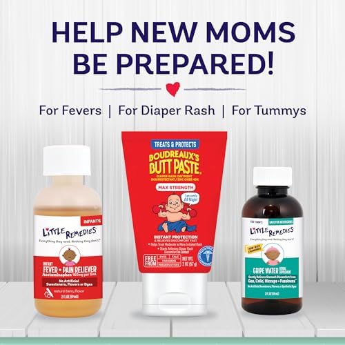 Little Remedies New Baby Essentials Kit with Saline Nasal Spray, Diaper Rash Cream, Gas Relief Drops, Gripe Water & More, Safe for Newborns, Multi-Color, 6 Piece Set (Pack of 6) - Image 4