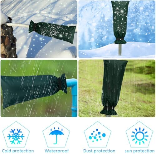Frienda 2 Pcs Outdoor Faucet Cover for Winter Freeze Protection Large,Green - Image 6