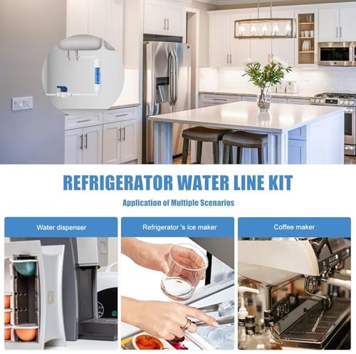 2025 Upgraded 1/4 Water Line kit for Connecting Under Sink System Reverse osmosis systems (1/4"or 3/8" Outlet), for Drinking Water Filter Faucet Refrigerator ice maker Water Dispenser - Image 4