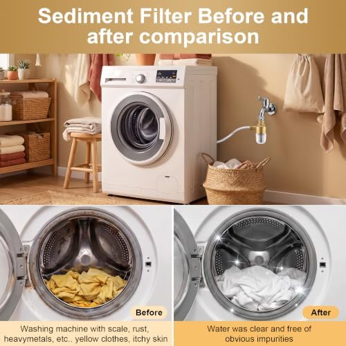 Washing Machine Inline Water Filter 2 Pack, Brass Sediment Filters - Image 2