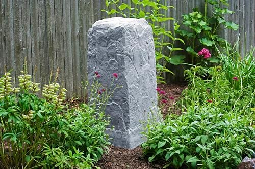 Emsco Group 2236 Natural Granite Appearance Utility Cover – Lightweight – Easy to Install Tall Monolith Landscape Rock, Large - Image 5