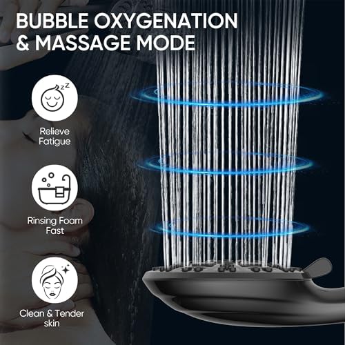 Cobbe 8-Setting Handheld Shower Head, Water-Saving Design, Matte Black - Image 3