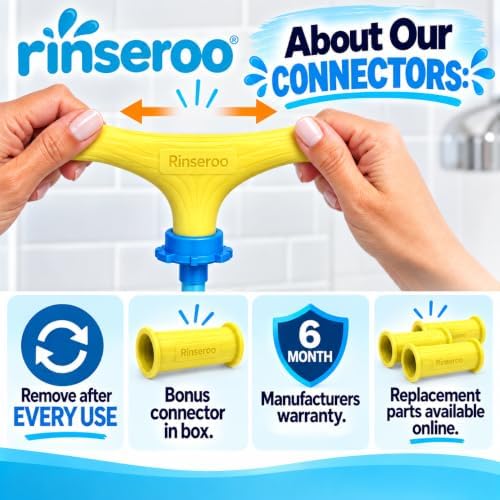 Rinseroo JUMBO Shower Cleaning Thing – Slip-On Handheld Hose Attachment for Fast, Mess-Free Shower Wall Rinsing–6 Ft Hose, Fits Up to 7" Shower Head–Temporarily Converts Standard Shower into Handheld - Image 5