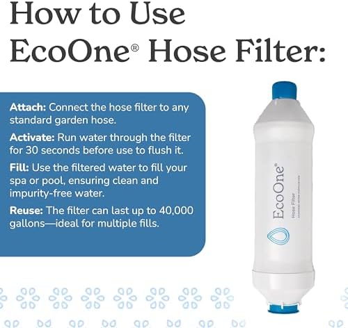 Hose Filter by EcoOne | Advanced Purification Water Filter for Garden Hose Application | Inline Dual Stage Natural Carbon Hose Filter for Filling Hot Tub & Spa | Filters up to 40,000 Gallons - Image 3