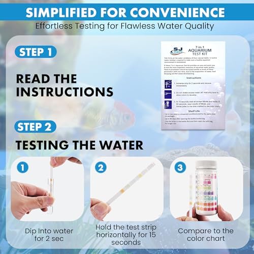 7 in 1 - Aquarium Test Strips | 100 Fast & Accurate Strips | Fish Tank Aquariums Water Test Kit & ebook | Aquarium Thermometer | Fish Tank Water Testing Kit for Fresh & Saltwater | Versatile Usage - Image 4