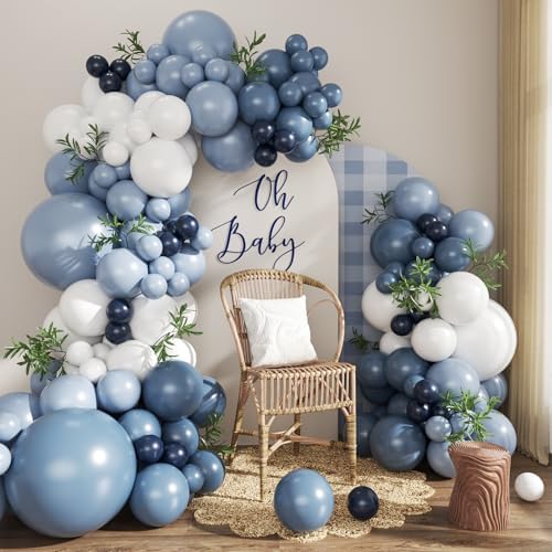 Navy Blue Balloon Arch Kit for Blueberry Baby Shower Birthday Decorations by CROSSFINGERS