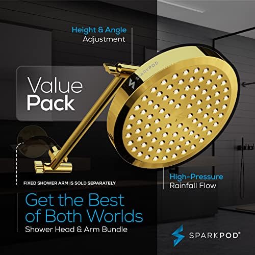 SparkPod 6" Round Rain Shower Head with 11" Shower Arm - Image 3