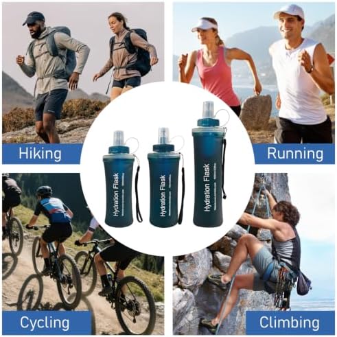 500ML Collapsible Water Bottle with Filter for Hiking, Camping & Travel - TPU Soft Flask, 0.1 Micrometer Hollow Fiber Membrane for Clearer, Better Tasting Outdoor Water(Hunter Green) - Image 6