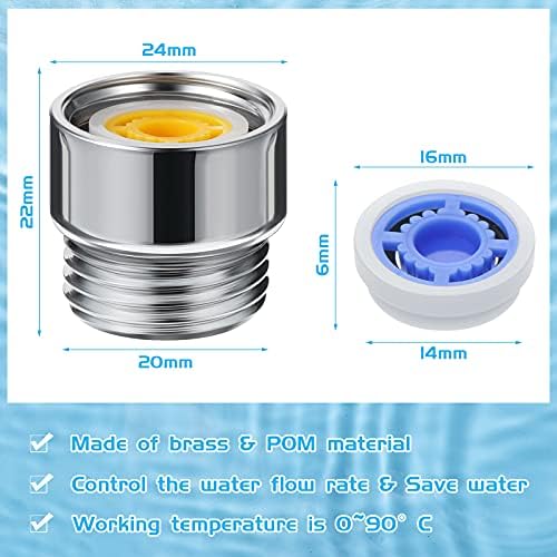 Honoson 8 Set Shower Head Flow Restrictor, 1.2/1.5/1.8/2/ 2.2/2.5 GPM - Image 3