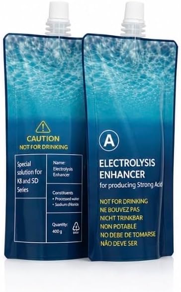 Electrolysis Enhancer Fluid Compatible with Leveluk Kangen Water Ionizers SD501 After 2011 and K8, Strong Acidic Water Production, 400ml (10) Pouches - Image 2
