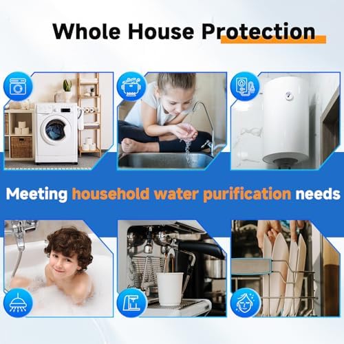 PUREPLUS Clear Whole House Water Filter Housing, Pressure Gauge, 1" NPT - Image 2