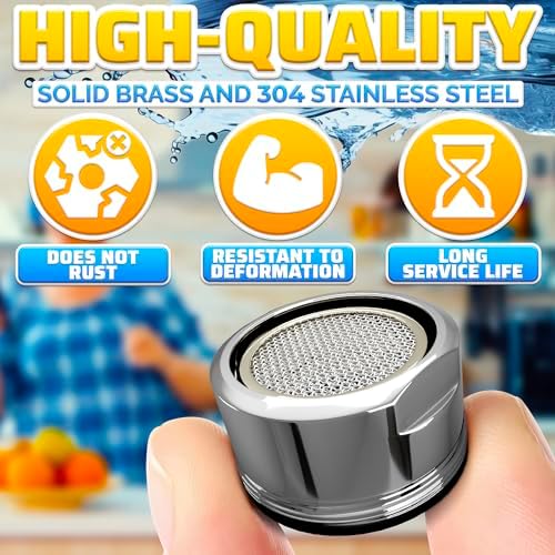 4Pcs Bathroom Faucet Aerator Replacement - 15"/16" 24mm Kitchen Bathroom Sink Attachment High Flow Aerator for Sink Faucet Aerators M24 Male Thread - Image 3