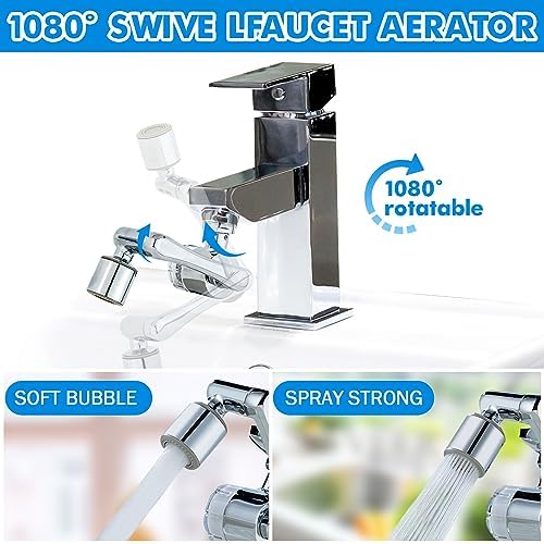 Water Filter for Bathroom Sink 1080 Rotating Swivel Faucet Extender - Image 5