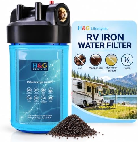 H&G lifestyles RV Iron Water Filter for Well Water Garden Hose Filter by HGLifestyles