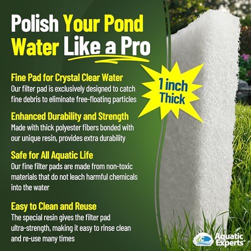 Classic Koi Pond Filter Pad FINE - White Bulk Roll Pond Filter Media, Ultra-Durable Pond Filters for Outdoor Ponds, Reusable Fish Pond Filter Material, USA (3/4" - 1" x 12" x 12 feet) - Image 5