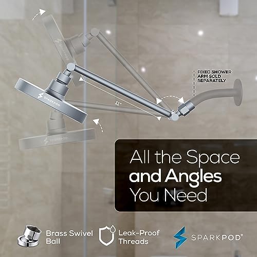 SparkPod 6" Round Rain Shower Head with 11" Shower Arm - Image 5