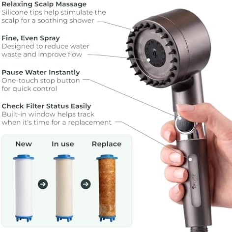 Drivse Filtered Shower Head for Hard Water | Ion Drops | 3 Spray Modes - Image 3