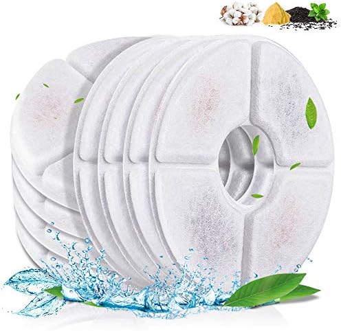 Comsmart Pet Fountain Filter Set, 3 Triple Filtration System Replacement Cat Water Fountain Filters for Round 81oz/2.4L Automatic Pet Fountain Cat Water Fountain (Pack of 8) by Comsmart